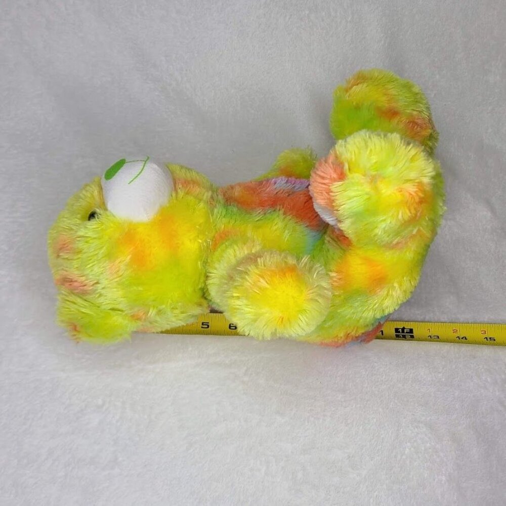 A&A Global Rainbow Bear 12" Plush Toy Stuffed Animal Sitting Yellow Tie Dye - Picture 8 of 11